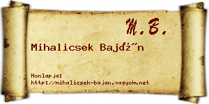 Mihalicsek Baján névjegykártya